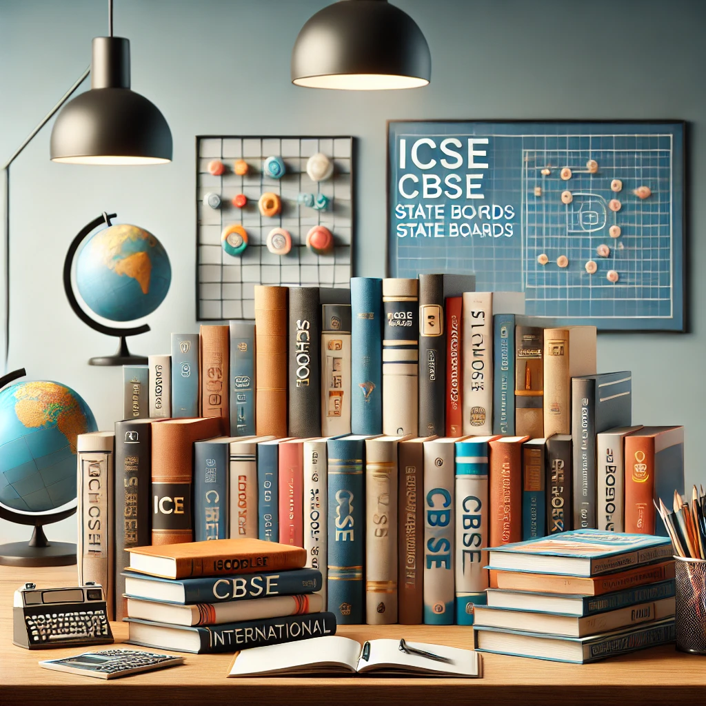 Display of school books and educational materials